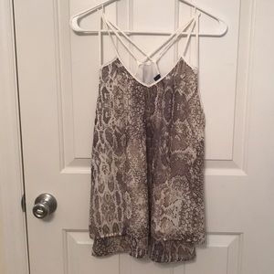 Blue Rain snakeskin tank top